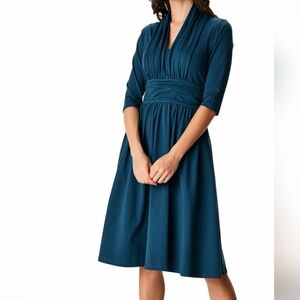 Size 14 eshakti pleated cotton jersey dress